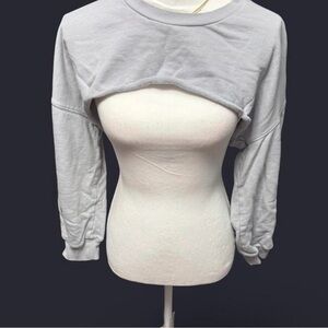 525 America Light Gray Cropped Cutout Sweatshirt